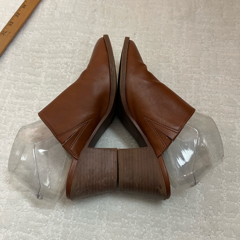 Loft light brown slip on mules clogs block heel faux leather 8 boho - Picture 6 of 11